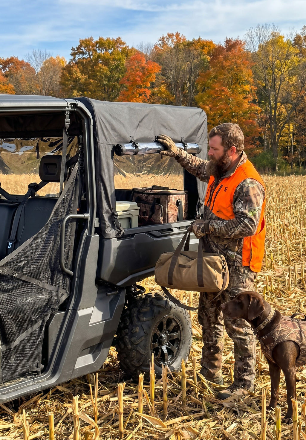 CanAm Defender Heavy Duty Cargo Bed Cover - Black