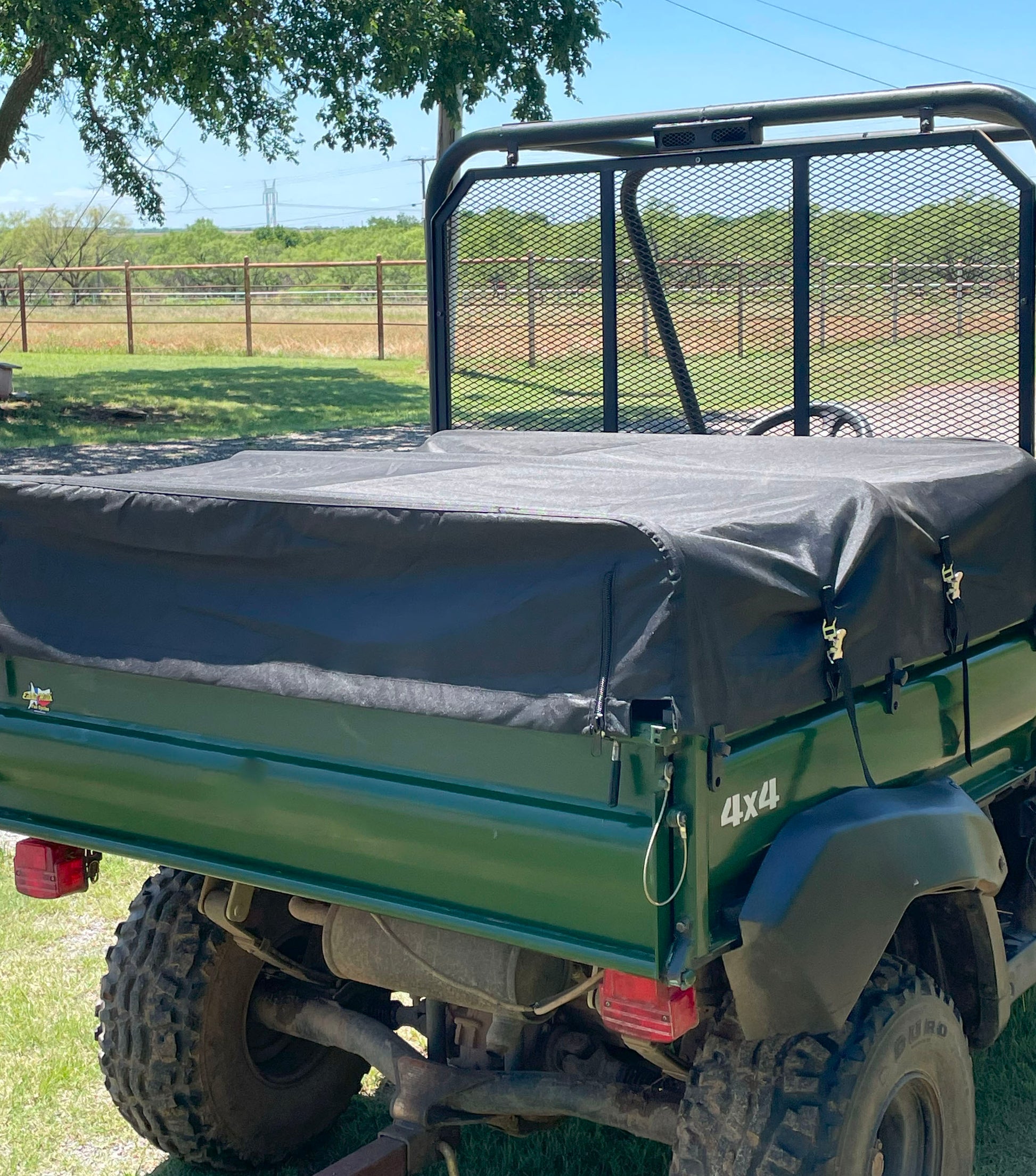 Short UTV Bed Cover - Black for Kawasaki Mule Cover