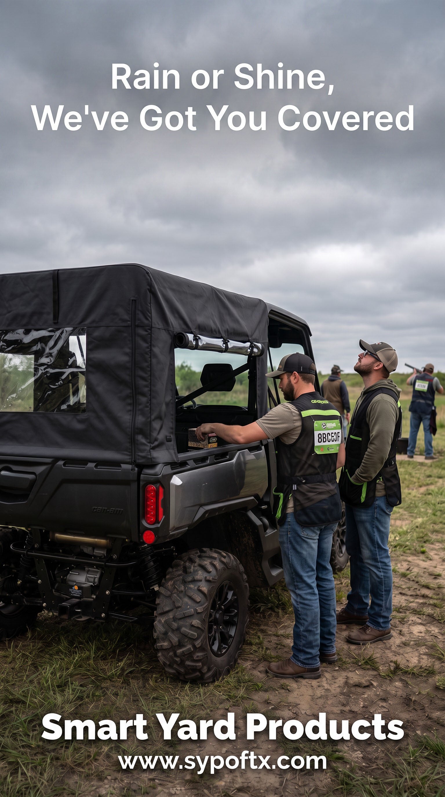 2026 Polaris Ranger 1000 Cargo Bed Cover, Black, with roll up panels at rear and both sides